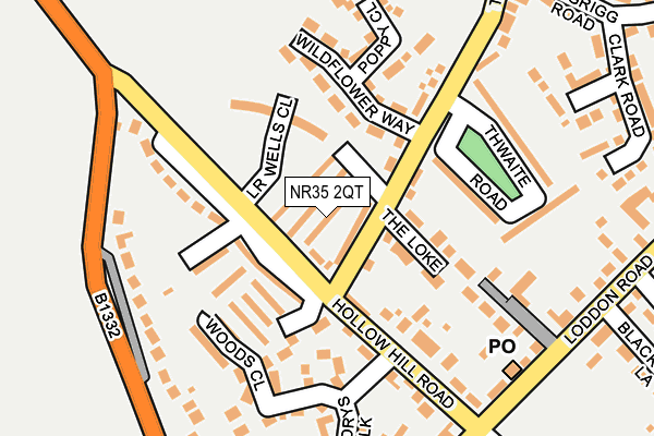 NR35 2QT map - OS OpenMap – Local (Ordnance Survey)