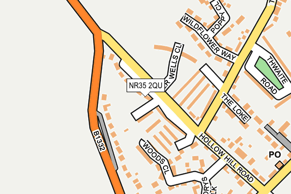 NR35 2QU map - OS OpenMap – Local (Ordnance Survey)