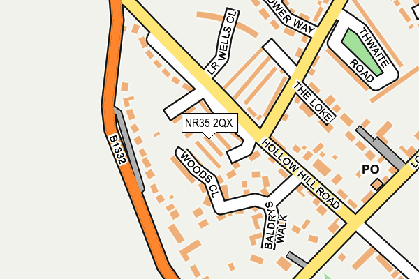 NR35 2QX map - OS OpenMap – Local (Ordnance Survey)