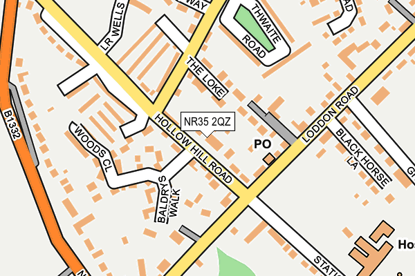 NR35 2QZ map - OS OpenMap – Local (Ordnance Survey)