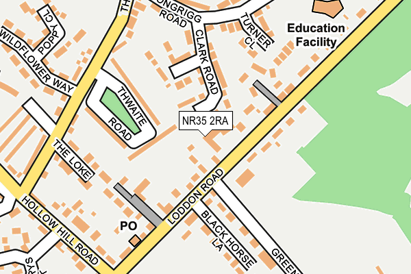 NR35 2RA map - OS OpenMap – Local (Ordnance Survey)