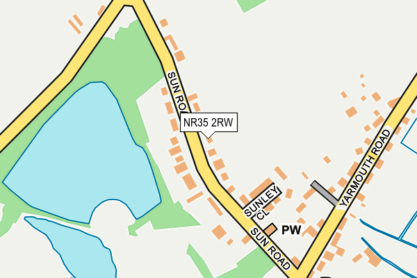 NR35 2RW map - OS OpenMap – Local (Ordnance Survey)