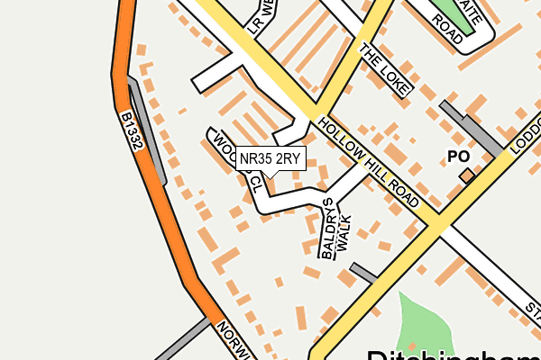 NR35 2RY map - OS OpenMap – Local (Ordnance Survey)