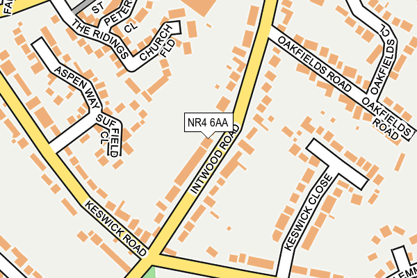 NR4 6AA map - OS OpenMap – Local (Ordnance Survey)