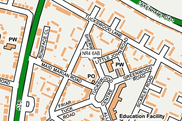 NR4 6AB map - OS OpenMap – Local (Ordnance Survey)