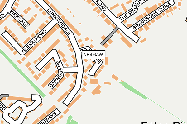 NR4 6AW map - OS OpenMap – Local (Ordnance Survey)