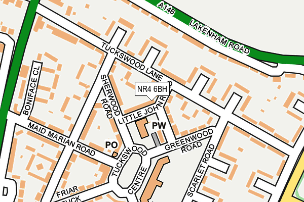 NR4 6BH map - OS OpenMap – Local (Ordnance Survey)