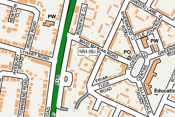 NR4 6BJ map - OS OpenMap – Local (Ordnance Survey)
