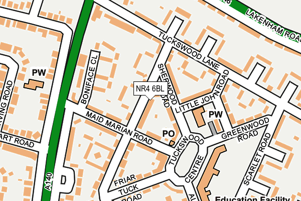 NR4 6BL map - OS OpenMap – Local (Ordnance Survey)