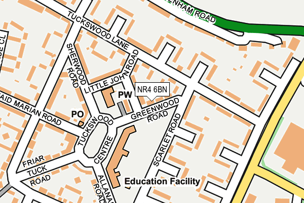 NR4 6BN map - OS OpenMap – Local (Ordnance Survey)