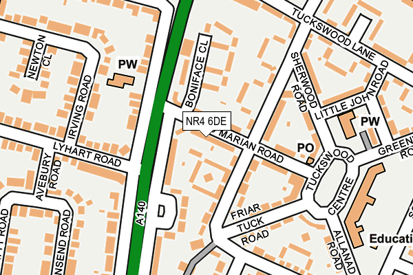 NR4 6DE map - OS OpenMap – Local (Ordnance Survey)