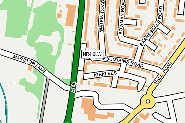 NR4 6LW map - OS OpenMap – Local (Ordnance Survey)