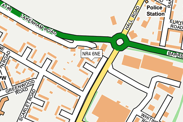 NR4 6NE map - OS OpenMap – Local (Ordnance Survey)