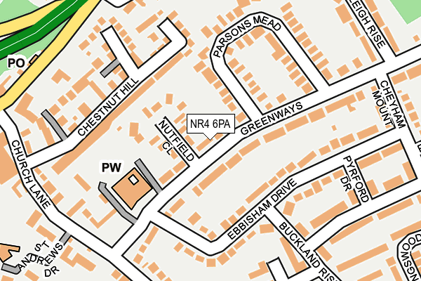 NR4 6PA map - OS OpenMap – Local (Ordnance Survey)