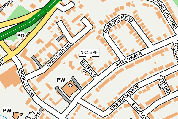 NR4 6PF map - OS OpenMap – Local (Ordnance Survey)