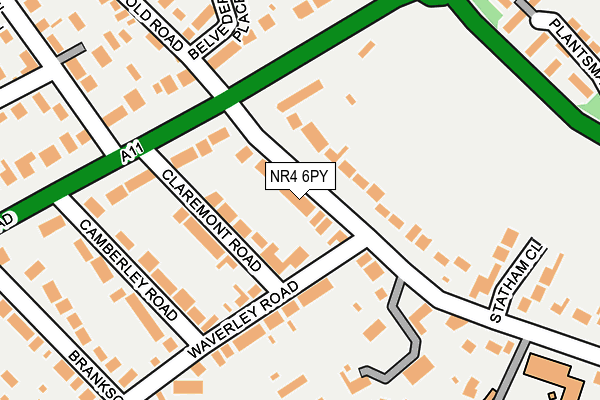 NR4 6PY map - OS OpenMap – Local (Ordnance Survey)