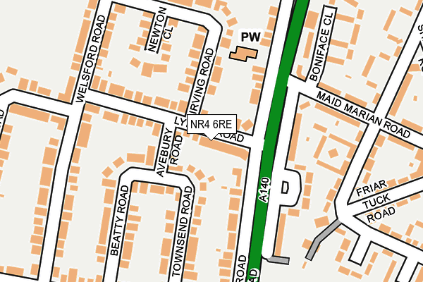 NR4 6RE map - OS OpenMap – Local (Ordnance Survey)
