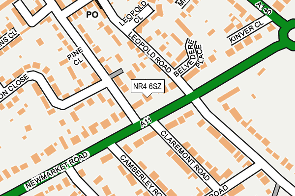 NR4 6SZ map - OS OpenMap – Local (Ordnance Survey)