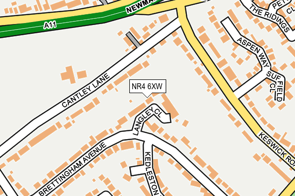 NR4 6XW map - OS OpenMap – Local (Ordnance Survey)