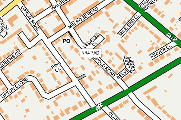 NR4 7AD map - OS OpenMap – Local (Ordnance Survey)