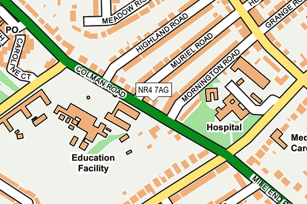 NR4 7AG map - OS OpenMap – Local (Ordnance Survey)
