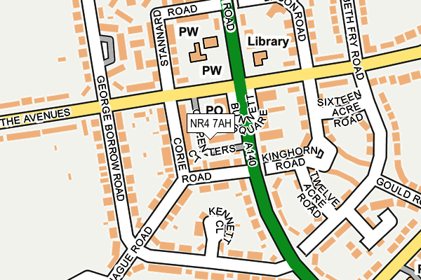 NR4 7AH map - OS OpenMap – Local (Ordnance Survey)