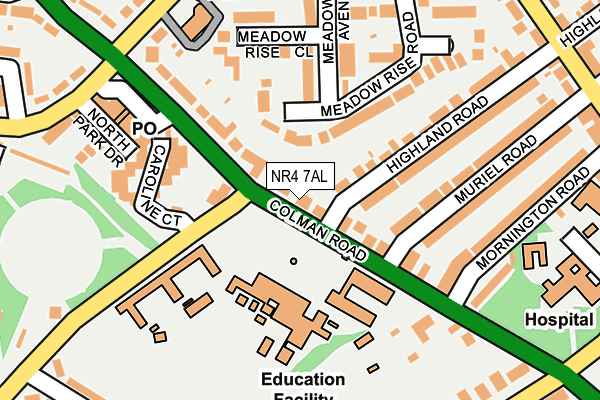 NR4 7AL map - OS OpenMap – Local (Ordnance Survey)