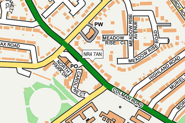 NR4 7AN map - OS OpenMap – Local (Ordnance Survey)