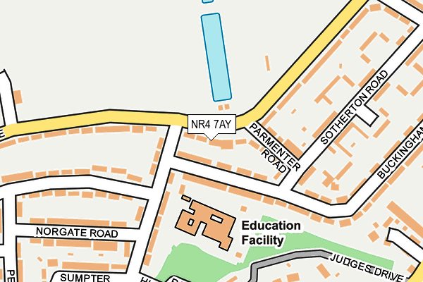 NR4 7AY map - OS OpenMap – Local (Ordnance Survey)