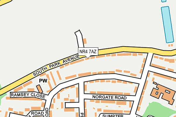 NR4 7AZ map - OS OpenMap – Local (Ordnance Survey)