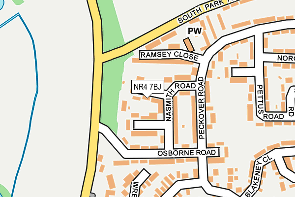 NR4 7BJ map - OS OpenMap – Local (Ordnance Survey)