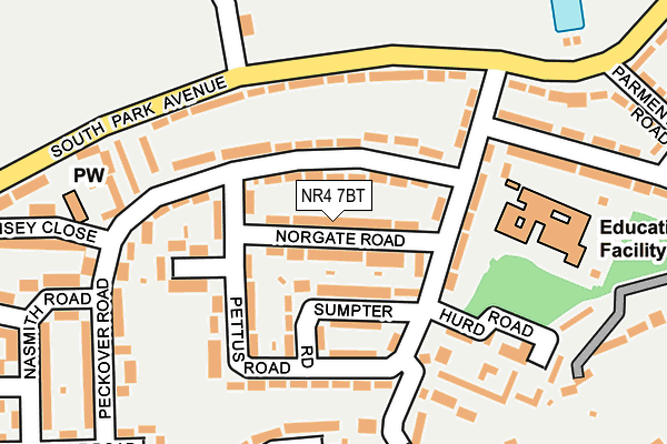 NR4 7BT map - OS OpenMap – Local (Ordnance Survey)