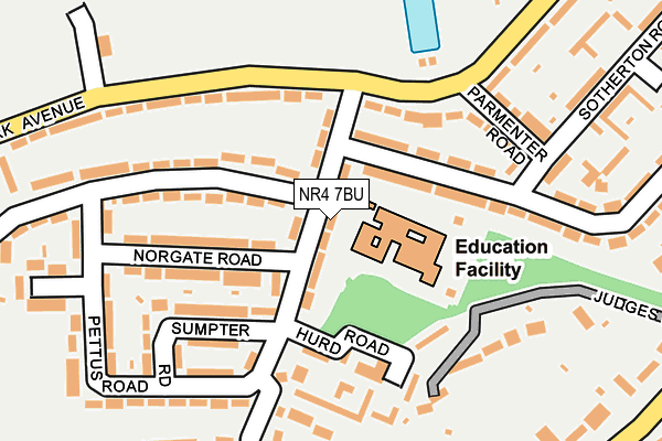 NR4 7BU map - OS OpenMap – Local (Ordnance Survey)