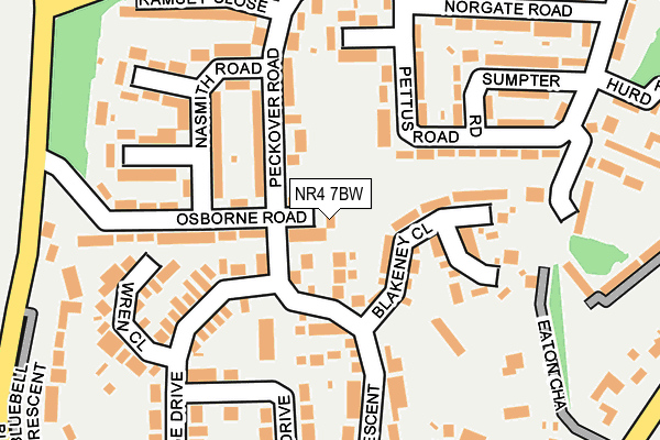 NR4 7BW map - OS OpenMap – Local (Ordnance Survey)