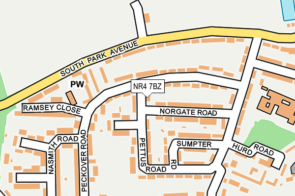 NR4 7BZ map - OS OpenMap – Local (Ordnance Survey)