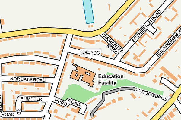 NR4 7DG map - OS OpenMap – Local (Ordnance Survey)