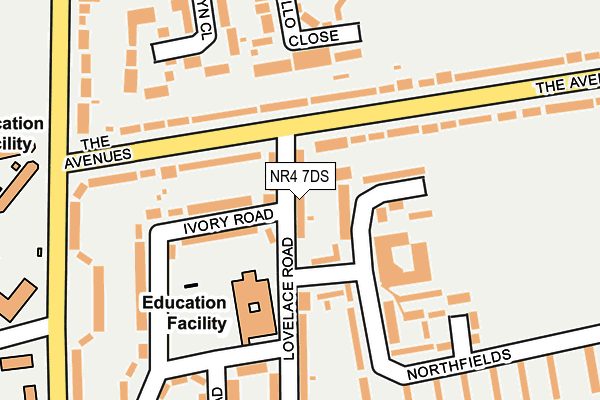 NR4 7DS map - OS OpenMap – Local (Ordnance Survey)