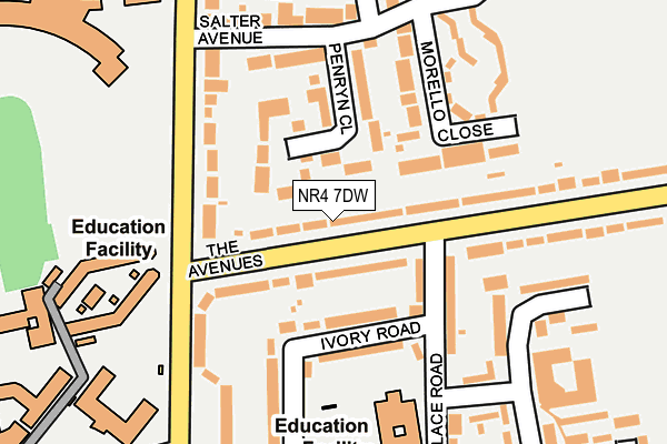NR4 7DW map - OS OpenMap – Local (Ordnance Survey)