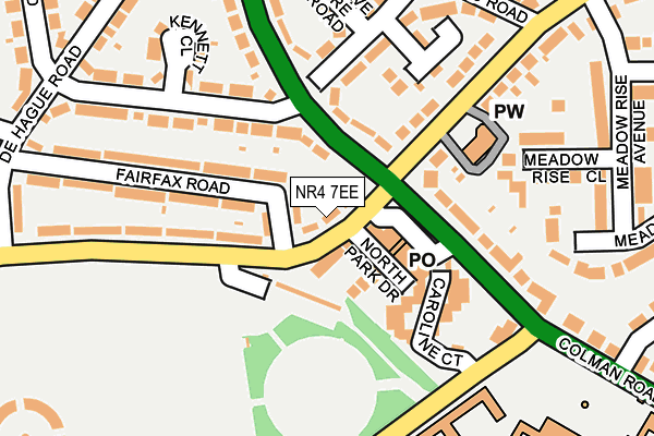 NR4 7EE map - OS OpenMap – Local (Ordnance Survey)