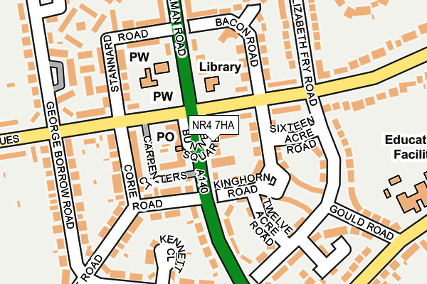NR4 7HA map - OS OpenMap – Local (Ordnance Survey)