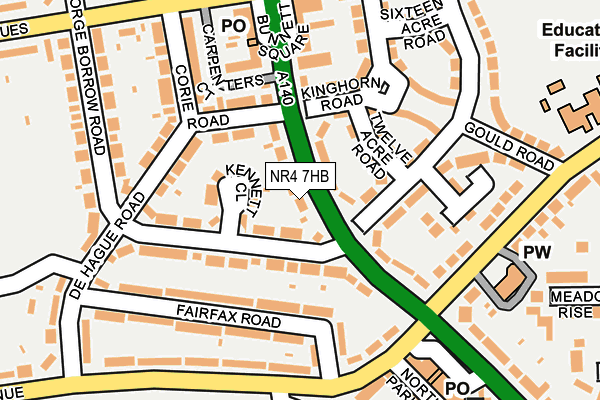 NR4 7HB map - OS OpenMap – Local (Ordnance Survey)
