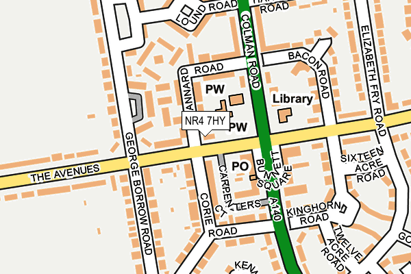 NR4 7HY map - OS OpenMap – Local (Ordnance Survey)