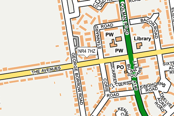 NR4 7HZ map - OS OpenMap – Local (Ordnance Survey)