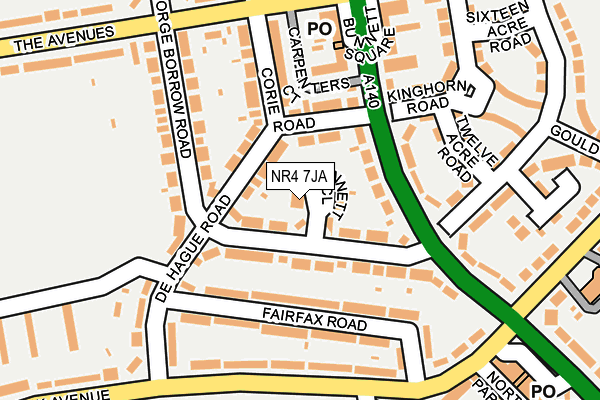 NR4 7JA map - OS OpenMap – Local (Ordnance Survey)