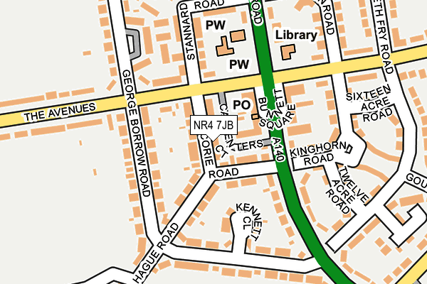 NR4 7JB map - OS OpenMap – Local (Ordnance Survey)