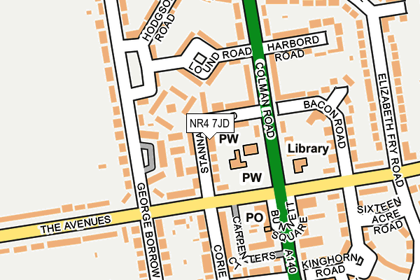NR4 7JD map - OS OpenMap – Local (Ordnance Survey)