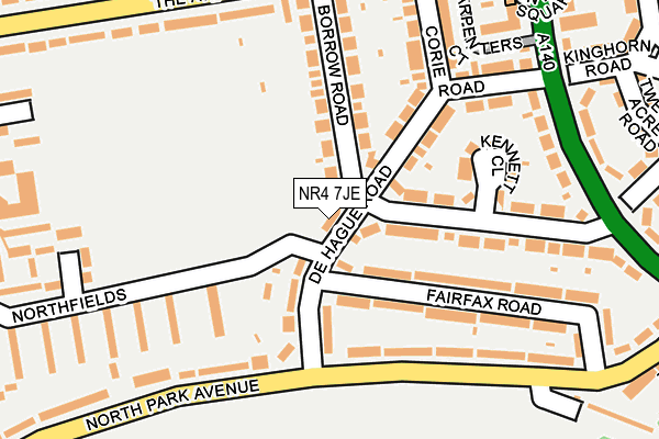 NR4 7JE map - OS OpenMap – Local (Ordnance Survey)
