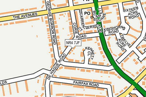 NR4 7JF map - OS OpenMap – Local (Ordnance Survey)