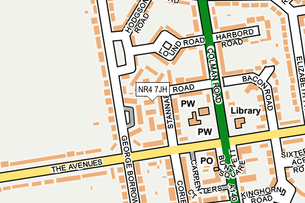 NR4 7JH map - OS OpenMap – Local (Ordnance Survey)