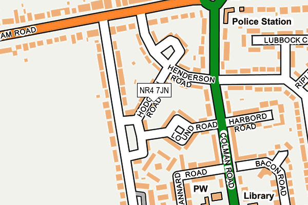 NR4 7JN map - OS OpenMap – Local (Ordnance Survey)